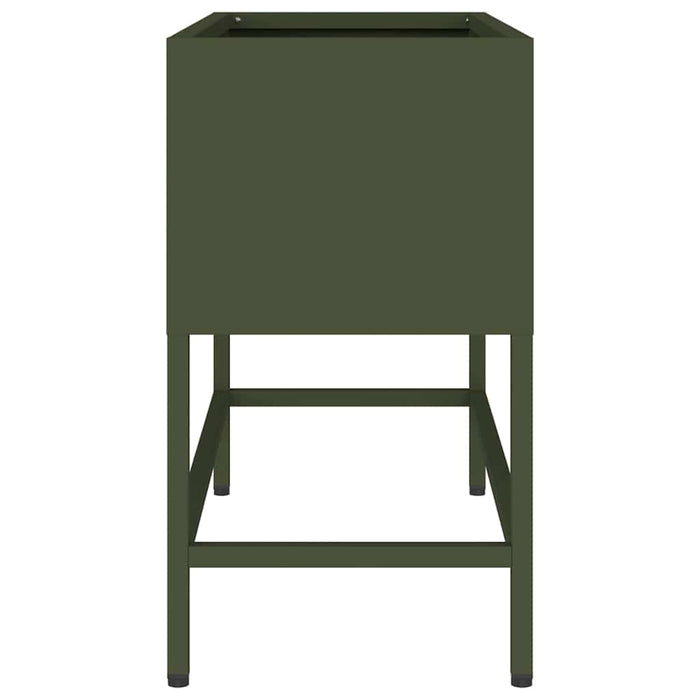 Vaso da Giardino Rialzato Oliver verde 60 x 26 x 45 cm Acciaio 865886