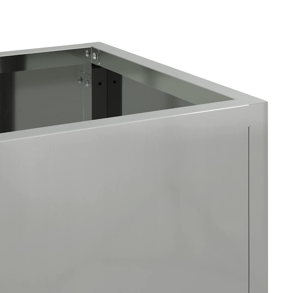 Vaso da Giardino Rialzato Argento 60 x 26 x 45 cm 865888