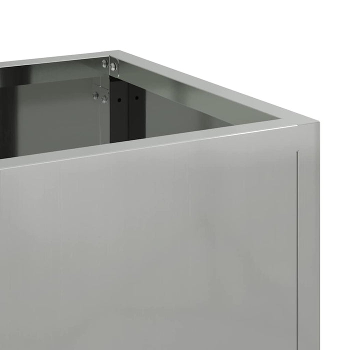 Vaso da Giardino Rialzato Argento 60 x 26 x 45 cm 865888