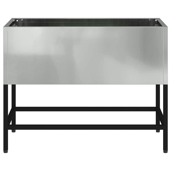 Vaso da giardino-Fioriera Esterno-Contenitore per Piante Rialzato Argento 60 x 26 x 45 cm 925374