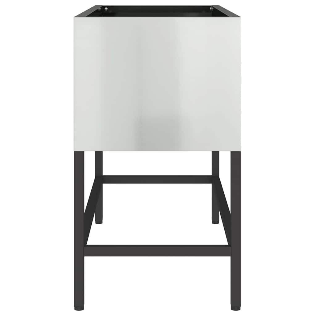 Vaso da giardino-Fioriera Esterno-Contenitore per Piante Rialzato Argento 60 x 26 x 45 cm 925374