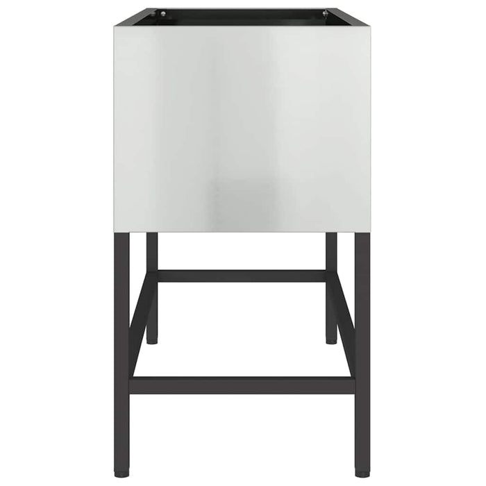 Vaso da giardino-Fioriera Esterno-Contenitore per Piante Rialzato Argento 60 x 26 x 45 cm 925374