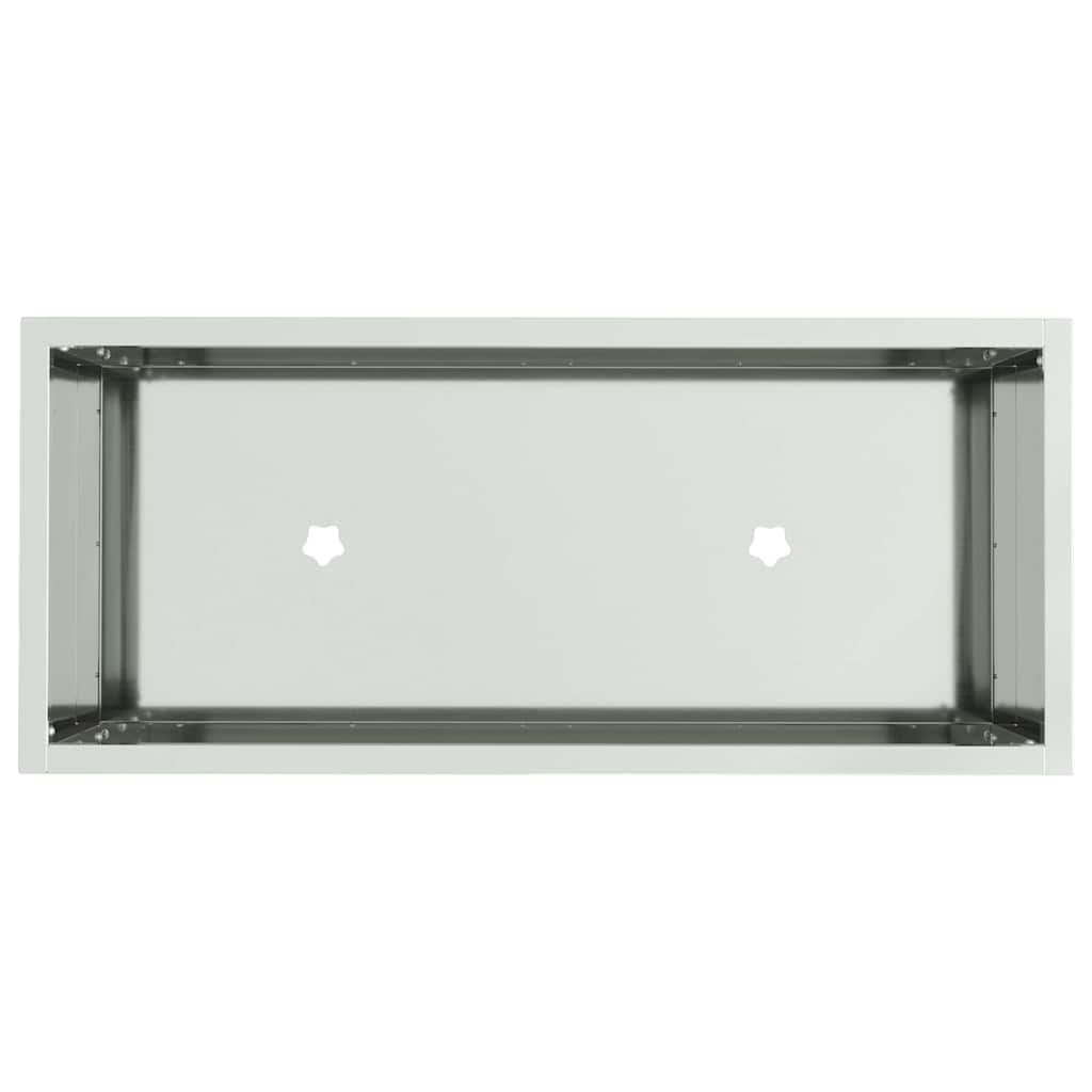 Vaso da Giardino Rialzato Argento 60 x 26 x 45 cm 865888