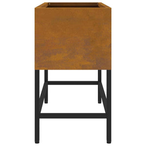 Vaso da giardino-Fioriera Esterno-Contenitore per Piante Rialzato Ruggine 60 x 26 x 45 cm