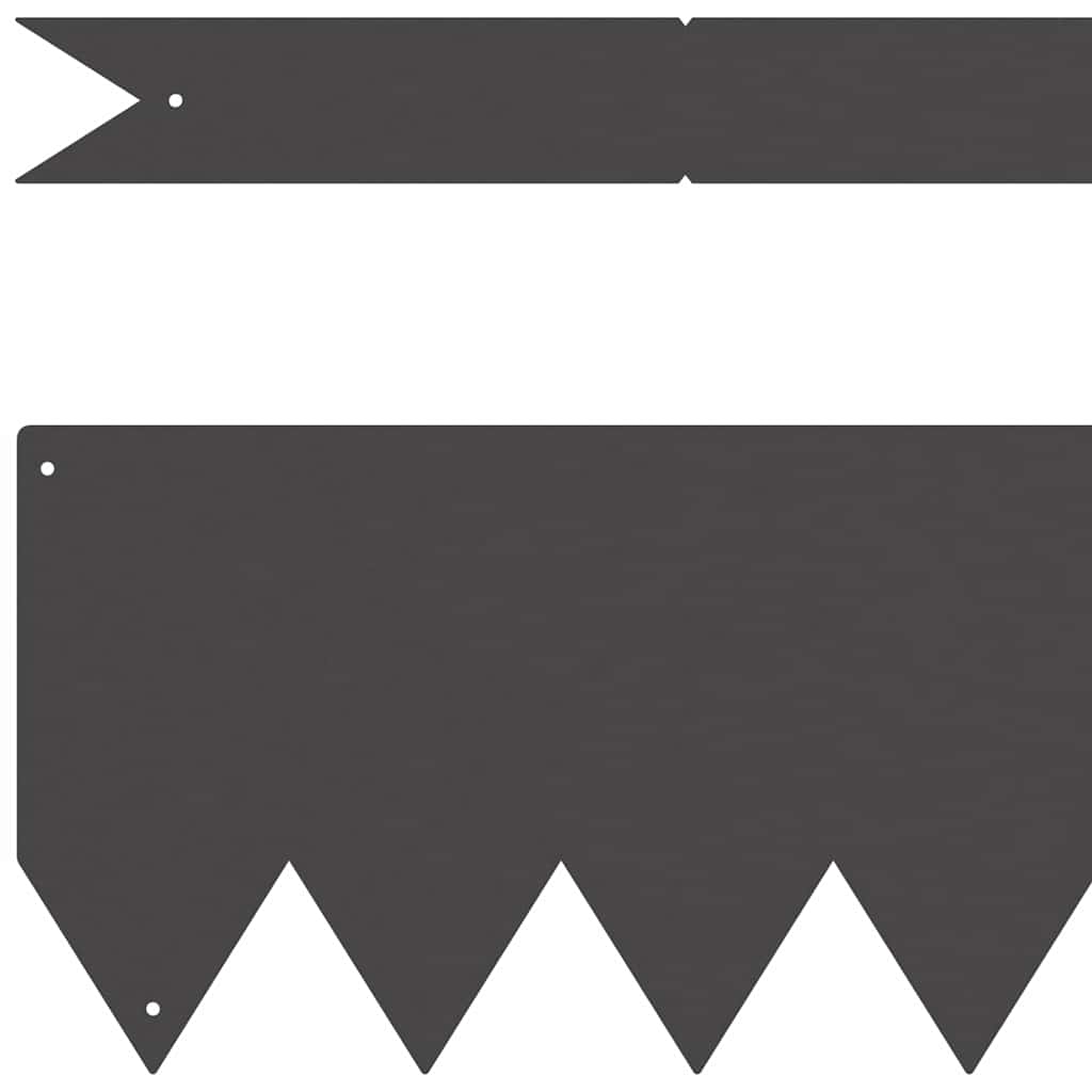 Bordure per prato 50 pcs Nero 100 x 0.5 x 15 cm Acciaio 865921