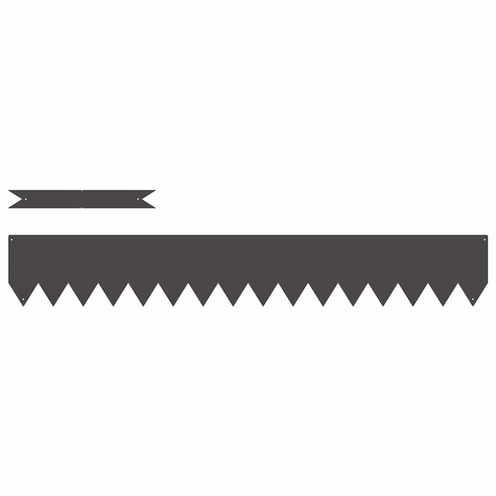 Bordure per prato 50 pcs Nero 100 x 0.5 x 15 cm Acciaio 865921