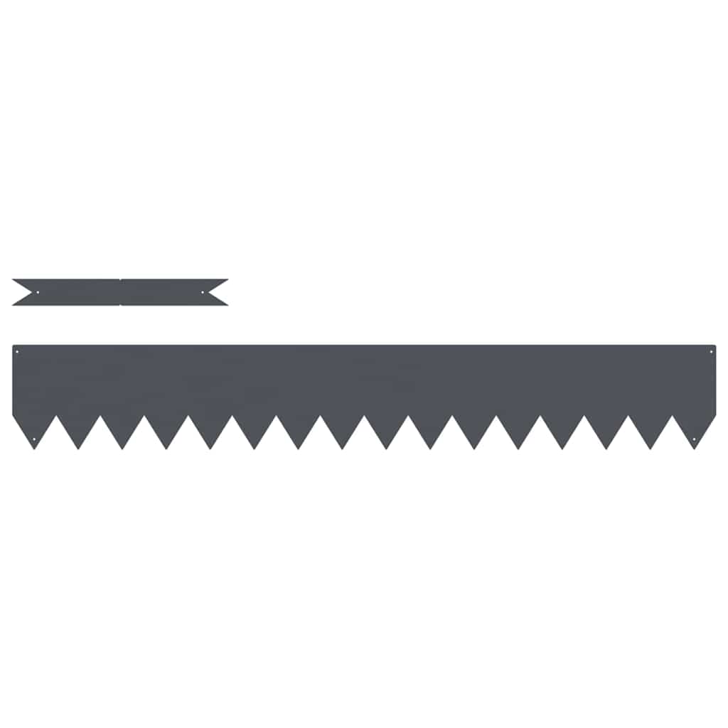 Bordure per prato 20 pcs Antracite 100 x 0.5 x 15 cm Acciaio 865927