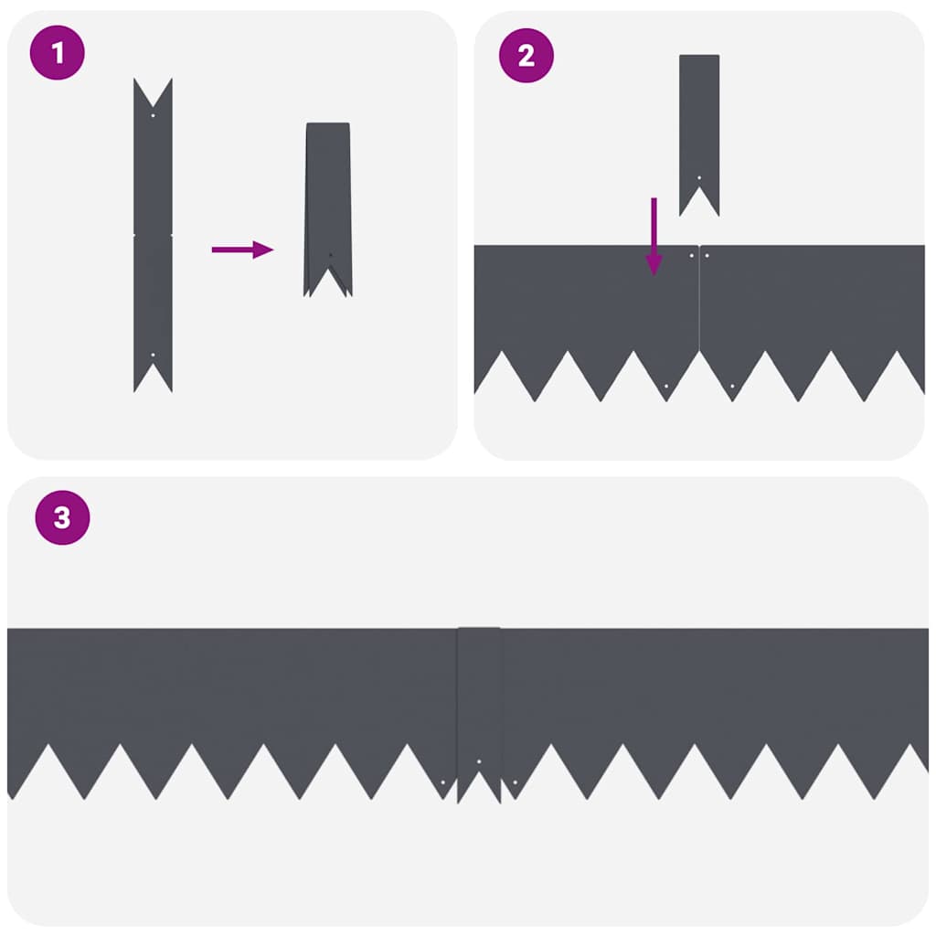 Bordure per prato 20 pcs Antracite 100 x 0.5 x 15 cm Acciaio 865927