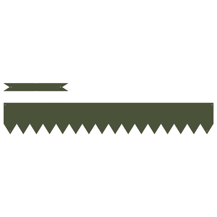 Bordure per prato 10 pcs Oliver verde 100 x 0.5 x 15 cm Acciaio 865930