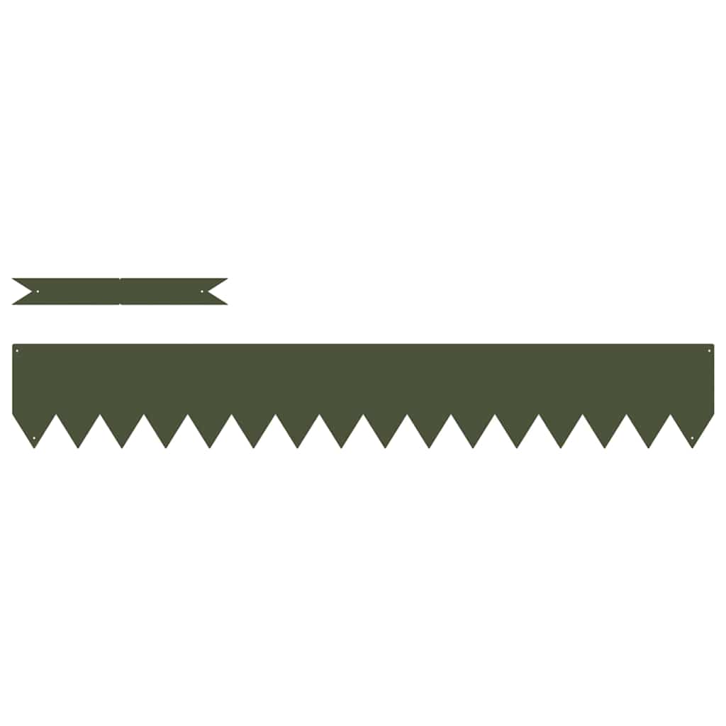 Bordure per prato 30 pcs Oliver verde 100 x 0.5 x 15 cm Acciaio 865932