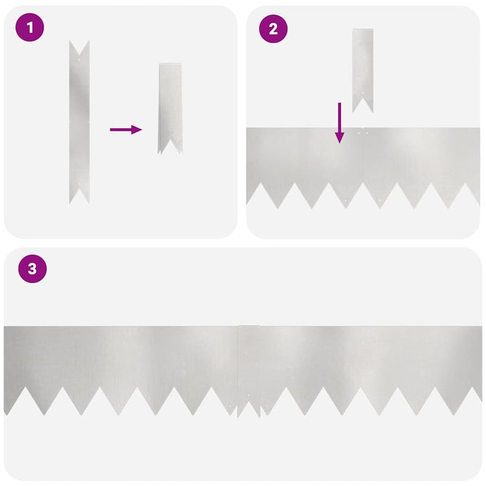 Bordure per prato 10 pcs Argento 100 x 0.5 x 15 cm 865934