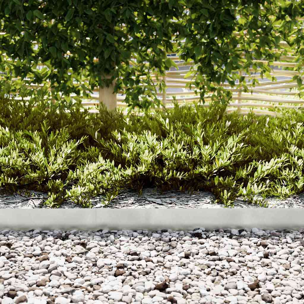 Bordure per prato 50 pcs Argento 100 x 0.5 x 15 cm 865937