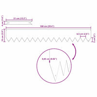 Bordure per prato 50 pcs Argento 100 x 0.5 x 15 cm 865937
