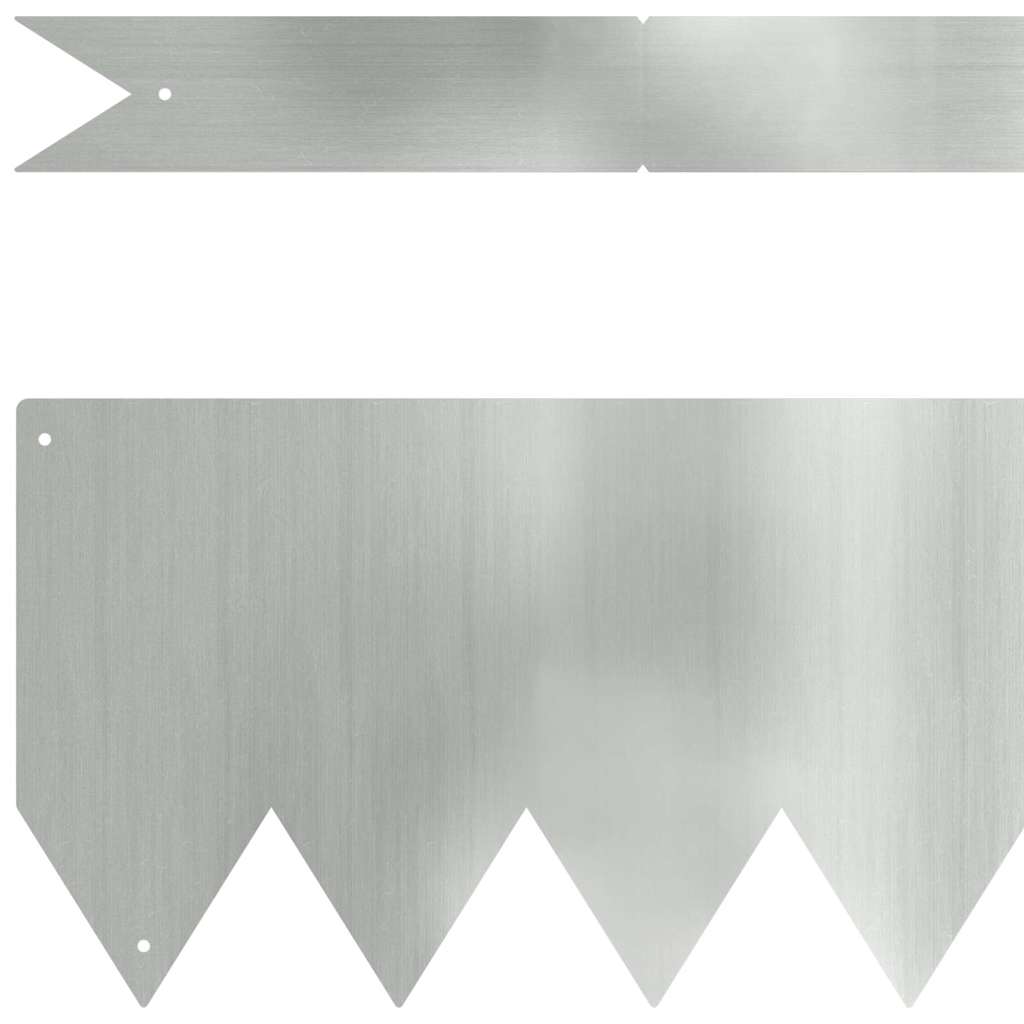 Bordure per prato 20 pcs Argento 100 x 0.5 x 15 cm 865939