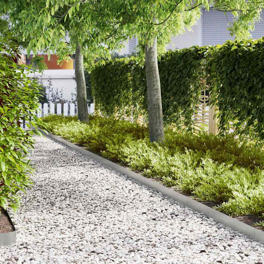 Bordure per prato 30 pcs Argento 100 x 0.5 x 15 cm 865940
