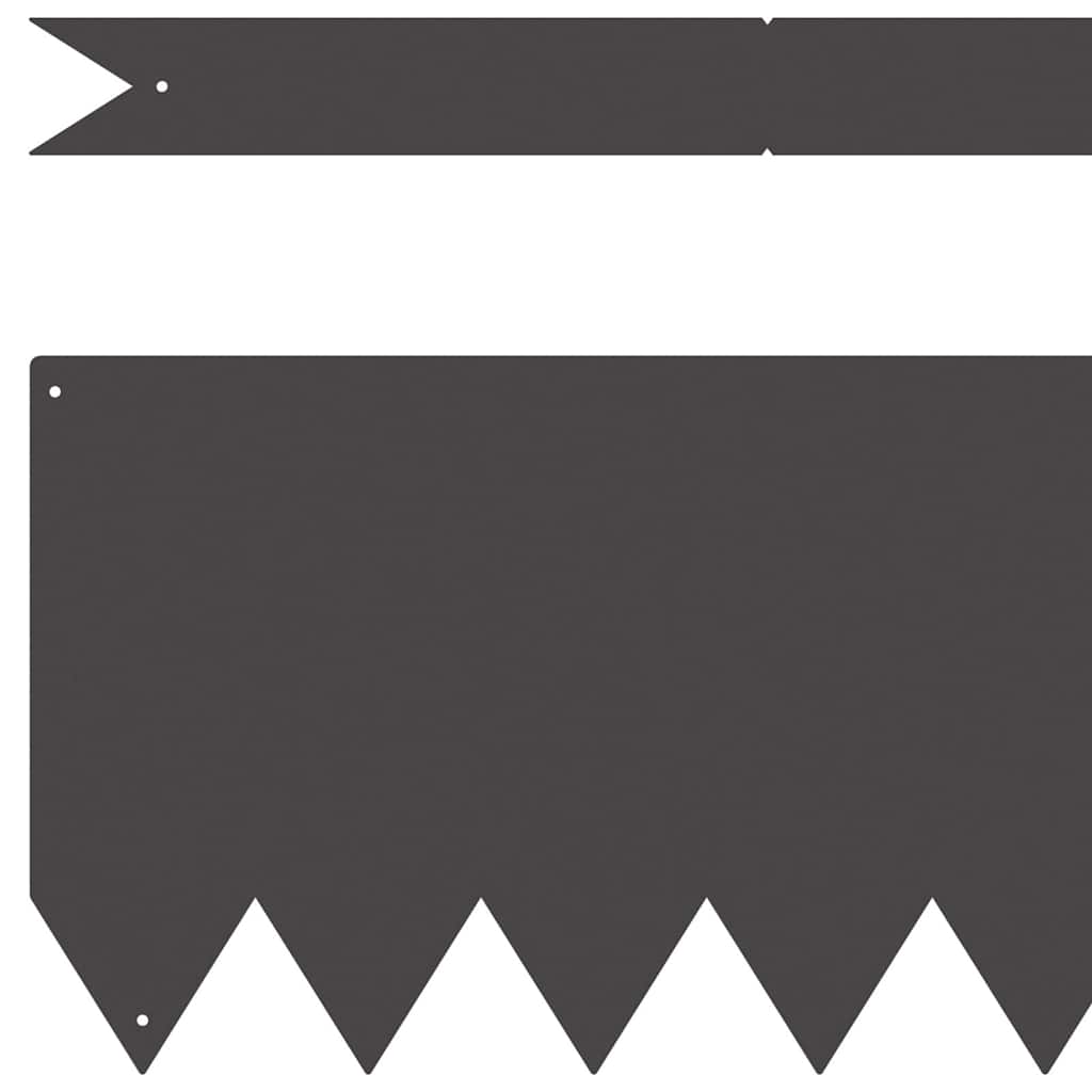 Bordure per prato 20 pcs Nero 100 x 0.5 x 20 cm Acciaio 865947