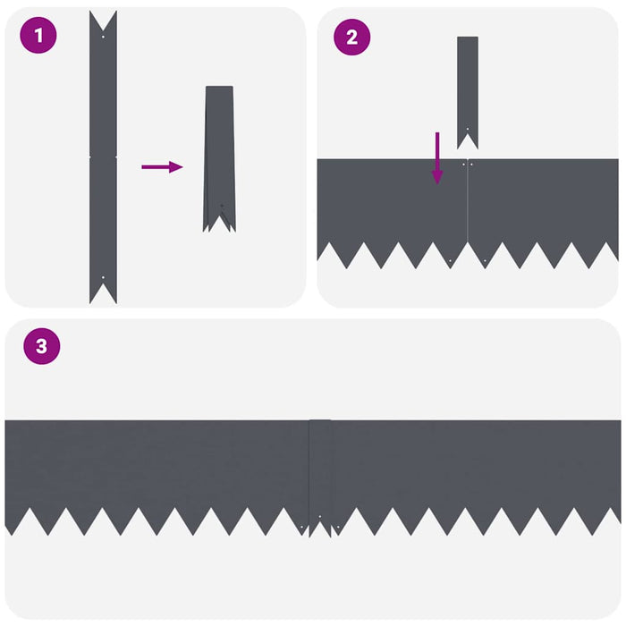 Bordure per prato 20 pcs Antracite 100 x 0.5 x 20 cm Acciaio 865953