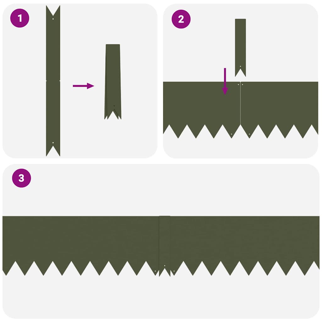 Bordure per prato 30 pcs Oliver verde 100 x 0.5 x 20 cm Acciaio 865957