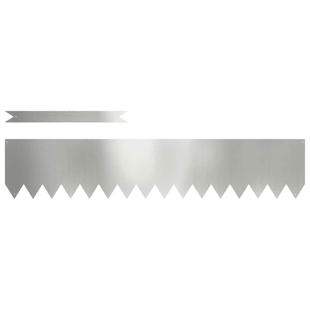 Bordure per prato 10 pcs Argento 100 x 0.5 x 20 cm 865961