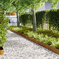 Bordure per prato 10 pcs Marrone 100 x 0.5 x 20 cm 865964