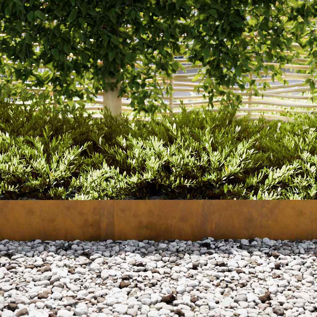 Bordure per prato 20 pcs Marrone 100 x 0.5 x 20 cm 865965