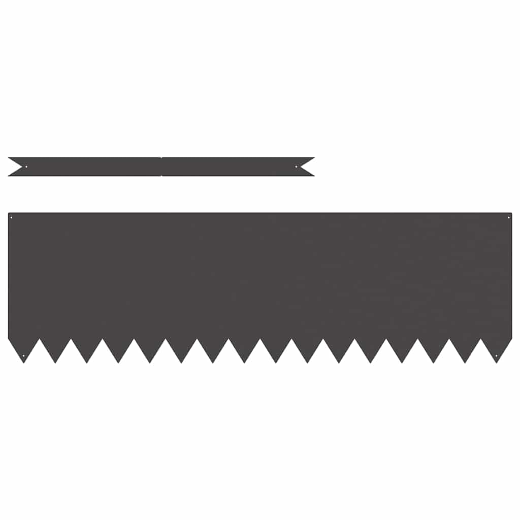 Bordure per prato 10 pcs Nero 100 x 0.5 x 30 cm Acciaio 865967