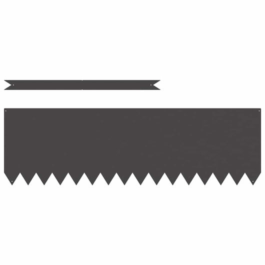 Bordure per prato 20 pcs Nero 100 x 0.5 x 30 cm Acciaio 865968