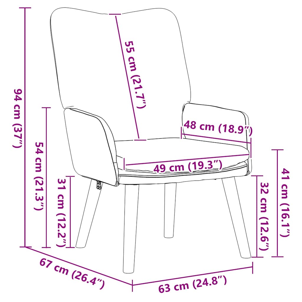Sedia rilassante Rosa 63 x 67 x 94 cm Tessuto 42001791