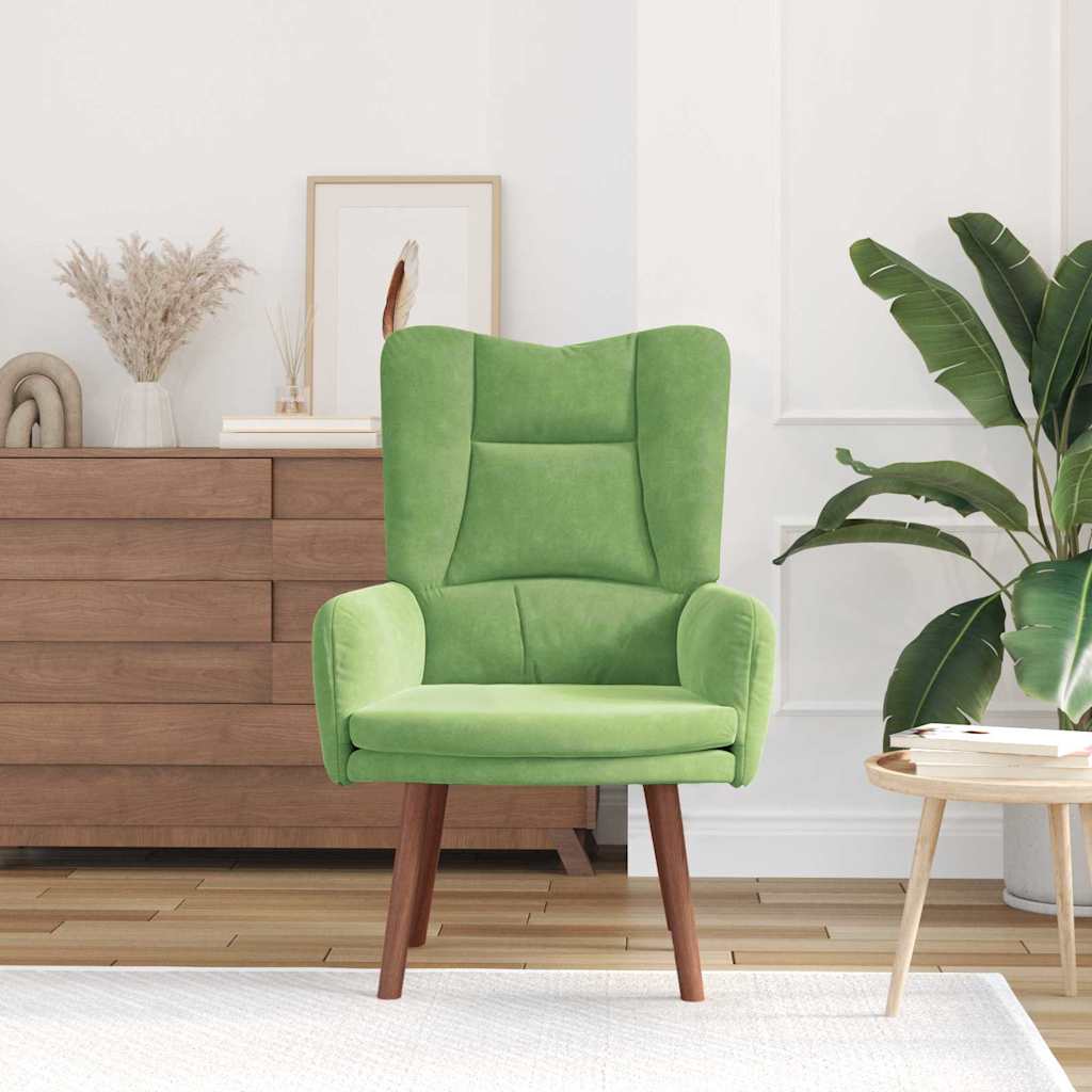 Sedia rilassante Verde chiaro 63 x 67 x 94 cm Velluto 42001806