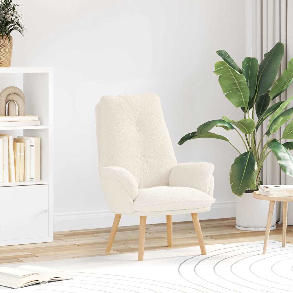 vidaXL Sedia rilassante Crema 69 x 74 x 93 cm Tessuto