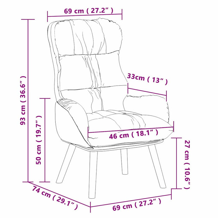 Sedia rilassante Grigio 69 x 74 x 93 cm Pelle sintetica 42001874