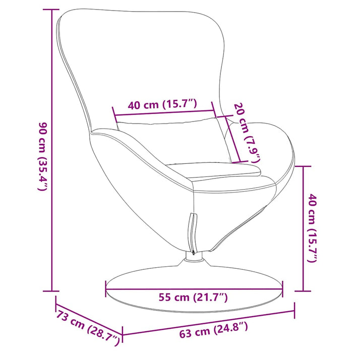 Poltrona uovo Blu 63 x 73 x 90 cm Velluto 42002723