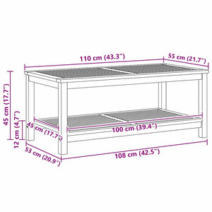 Tavolino da caffè  110x55x45 cm in legno massello di acacia 4108105