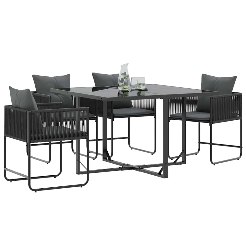 Sedie da giardino 4 pcs Nero e antracite 50.5 x 53.5 x 63.5 cm 42003027