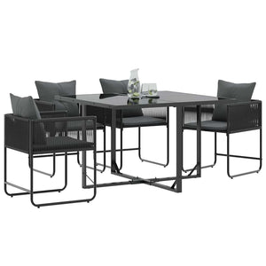 Sedie da giardino 4 pcs Nero e antracite 50.5 x 53.5 x 63.5 cm 42003027