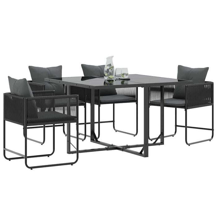 Sedie da giardino 4 pcs Nero e antracite 50.5 x 53.5 x 63.5 cm 42003027