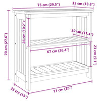 Mobiletto da Giardino con lo scaffale Marrone 75 x 35 x 70cm 42001362