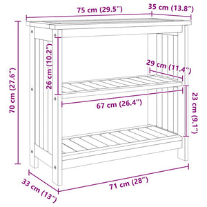 Mobiletto da Giardino con lo scaffale Marrone 75 x 35 x 70cm 42001362