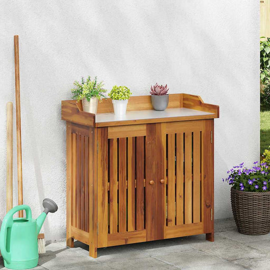 vidaXL Mobiletto da Giardino con porta Marrone 78 x 36.5 x 78cm
