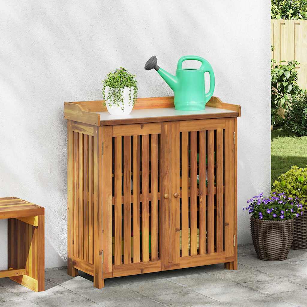 vidaXL Mobiletto da Giardino con porta Marrone 93 x 41.5 x 98cm