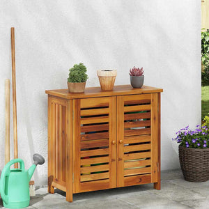 vidaXL Mobiletto da Giardino con archiviazione Marrone 75 x 35 x 70cm