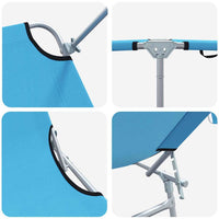 Lettini Pieghevoli 2 pezzi con Tettuccio Blu Bright in Tessuto Oxford 600D 42003065