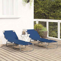 Lettini pieghevoli  2 pcs portatili blu in tessuto Oxford 600D 42003146