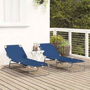 Lettini pieghevoli  2 pcs portatili blu in tessuto Oxford 600D 42003146