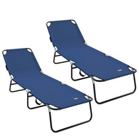 Lettini pieghevoli  2 pcs portatili blu in tessuto Oxford 600D 42003146