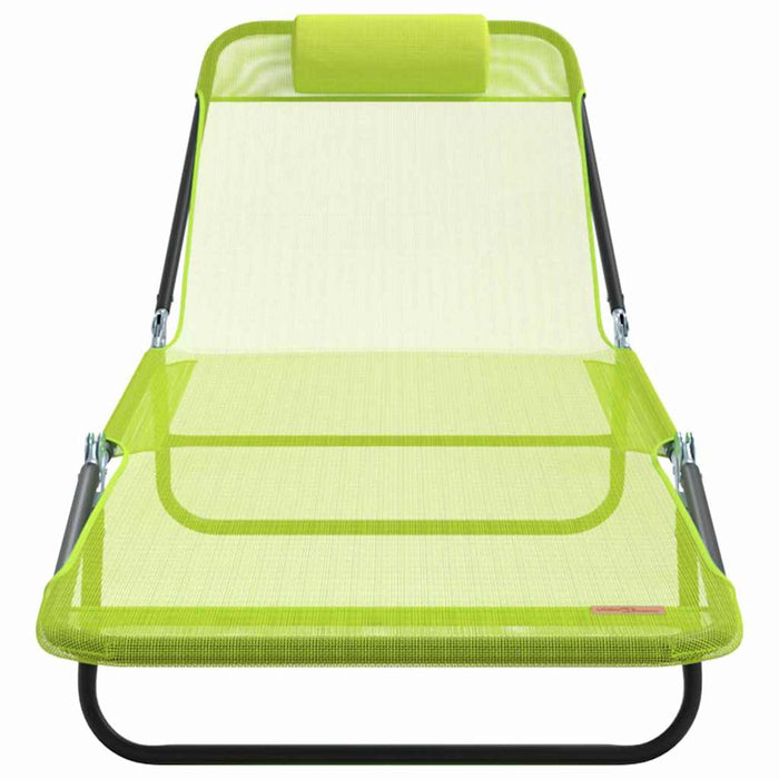 Lettini Pieghevoli 2 pz con Poggiatesta Verde in Textilene 42003160