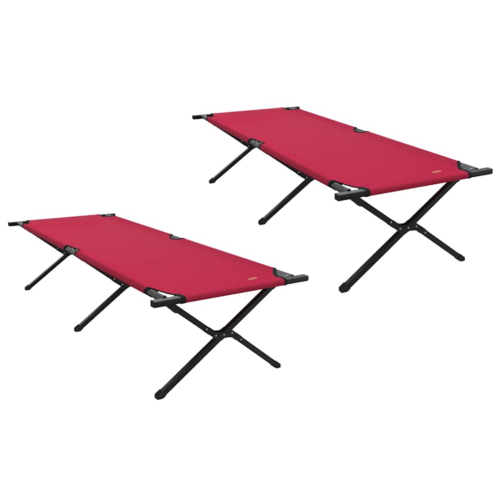 Letto da campeggio pieghevole 2 pcs Rosso Tessuto Oxford 42003194