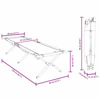 vidaXL Letto da campeggio pieghevole 2 pcs Rosso Tessuto Oxford