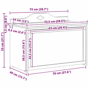 vidaXL Scatola per Giocattoli Grigio e bianco 73 x 33 x 55 cm