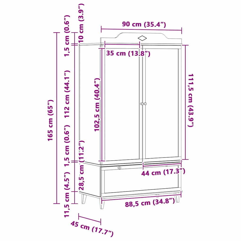 vidaXL Armadio con Lavagna con cassetto Bianco Legno multistrato